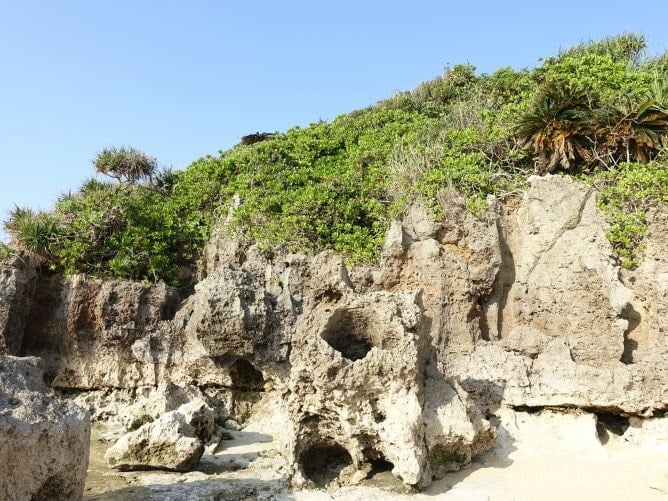 トケイ浜の円筒状空洞地形
